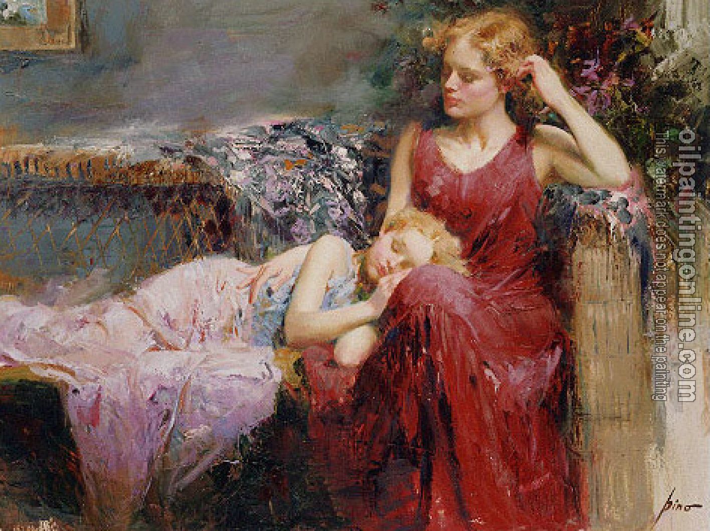 Pino Daeni - Impression oil painting.